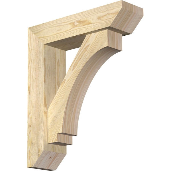 Ekena Millwork Imperial Slat Rough Sawn Bracket w/ Offset Brace, Douglas Fir, 6"W x 22"D x 26"H BKT0604X22X26IMP06RDF - main